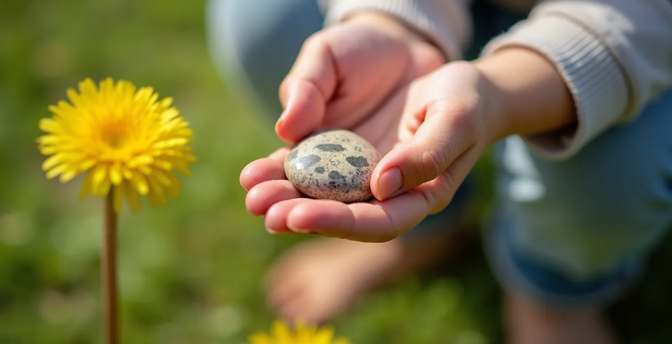 Un enfant allongé dans l'herbe regardant les nuages, moment de calme et de rêverie