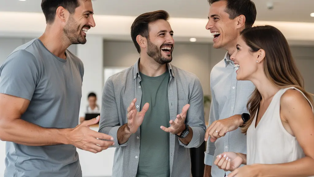 Groupe d'amis riant après une session escape game horreur près de Bordeaux